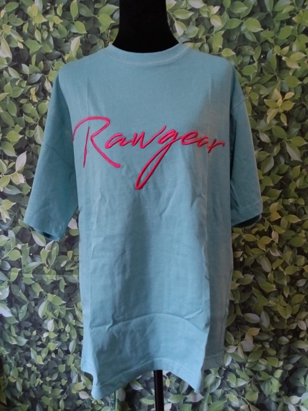 Rawgear Aqua Tee with Red Logo Print - XS